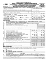 2020 JA of New Jersey Form 990 cover